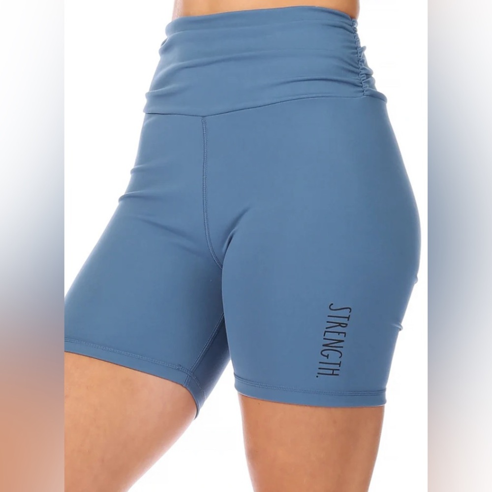 High-Waisted Fold-Over Biker Shorts - NEVER WORN